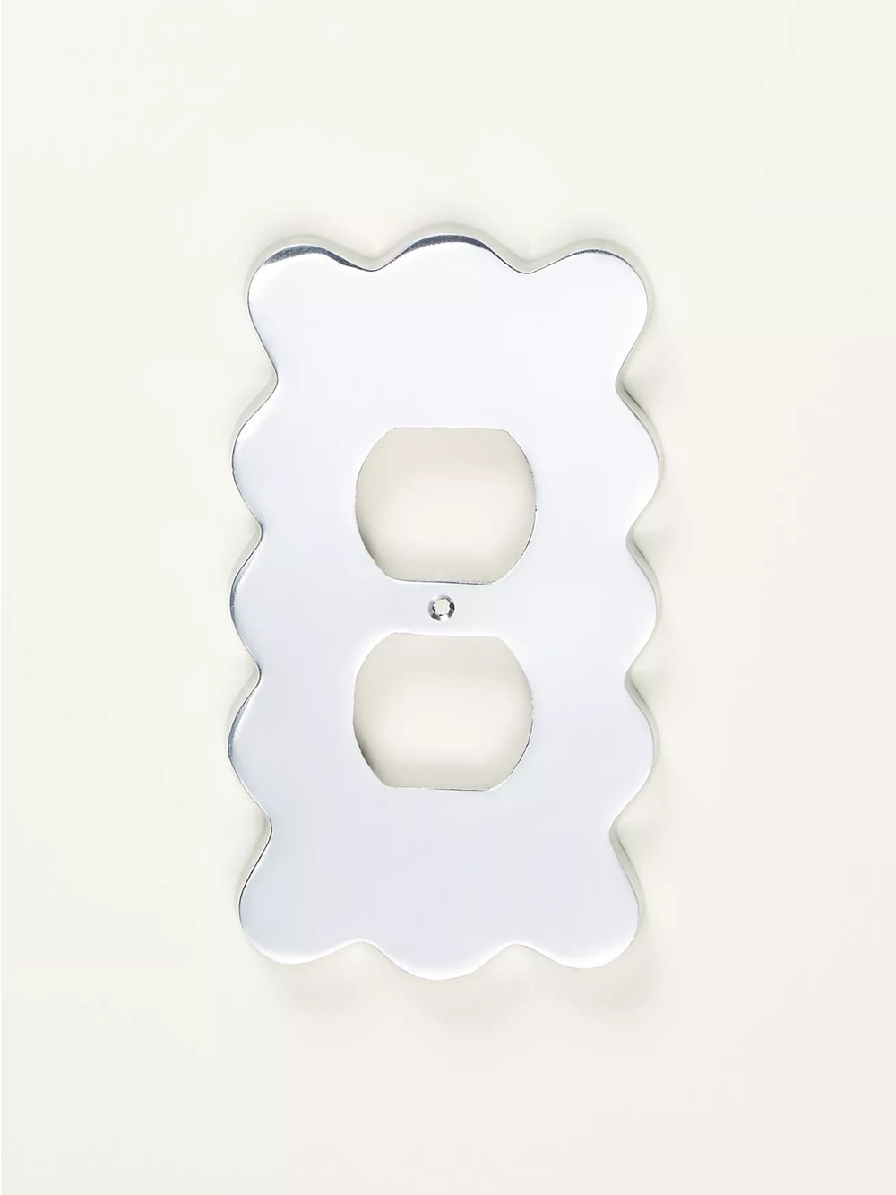 NIB Anthropologie “Wiggle” Single Outlet Wall Plate - Matte Silver